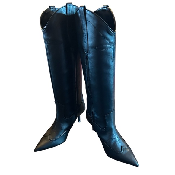 INC International Concepts Stiletto Heel Knee High Western Tall Boots NEW 9 - Picture 2 of 9
